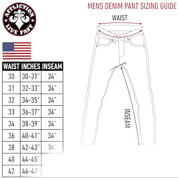 Affliction Men's Denim Jeans ACE APEX MIDLAND Embroidered Blue - Picture 4 of 9